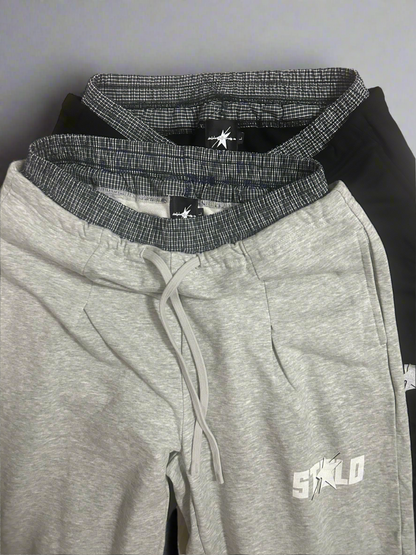 Stolo Clothing Co STARCHILD Double Waist Band Baggy Sweatpants With Plaid Boxers