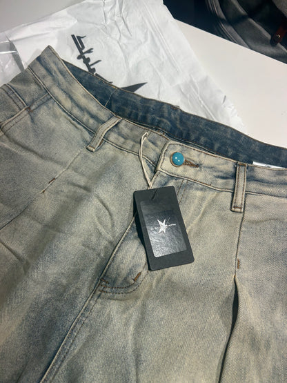 Stolo Clothing Co Essential Baggy Faded Blue Denim Jeans