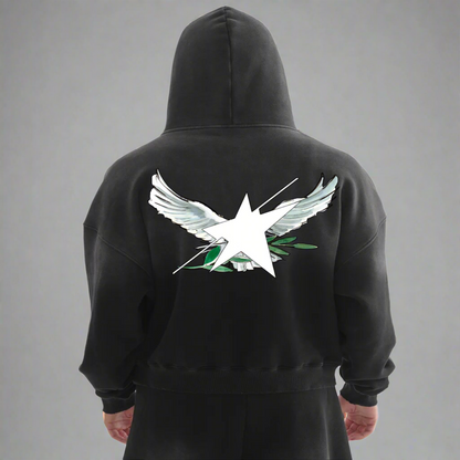 Stolo Clothing Co Birdies Hand-Frayed Sun Faded Boxy Hoodie