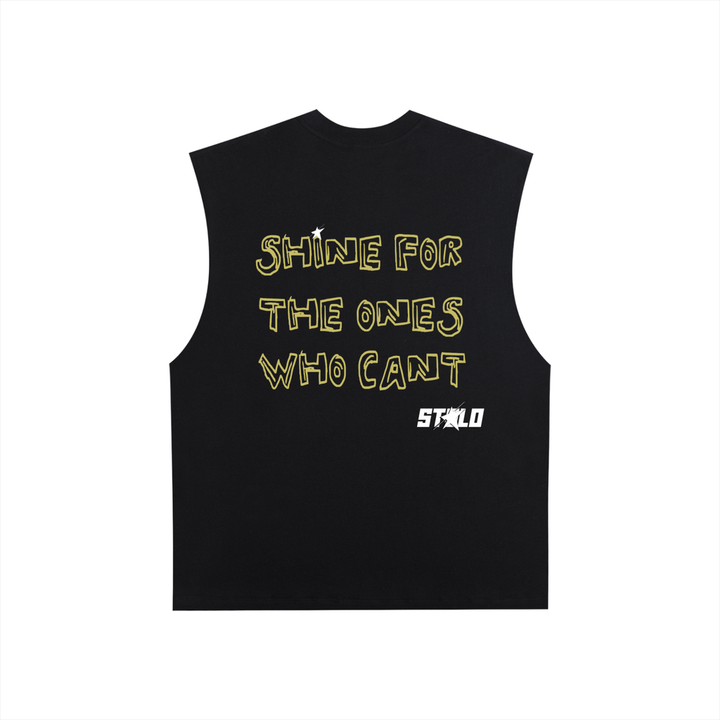 Stolo Clothing Co STILL SHINNING Raw Edge Cotton Tank Top Tee