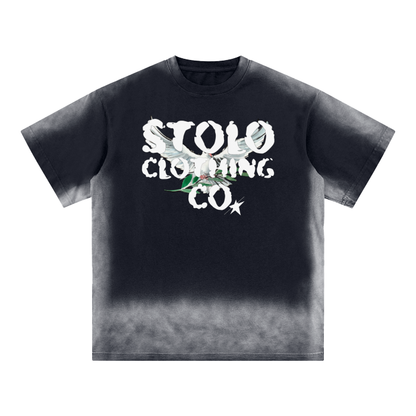 Limited Edition Stolo Clothing Co Birdies Monkey Washed Drop Shoulder Tee