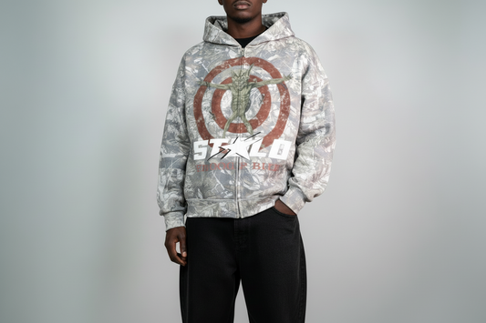 Stolo Clothing Co SHOOT 2 KILL French Terry Heavyweight Camo Zip-Up Hoodie (400 GSM)