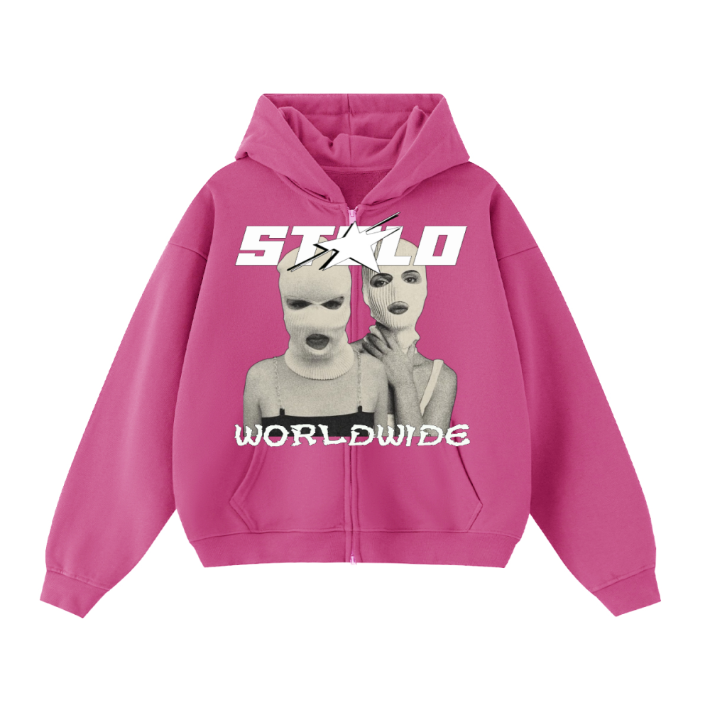 Stolo Clothing Co SKIED UP 2026 Heavyweight Cropped Double Zip-Up Hoodie (460GSM)