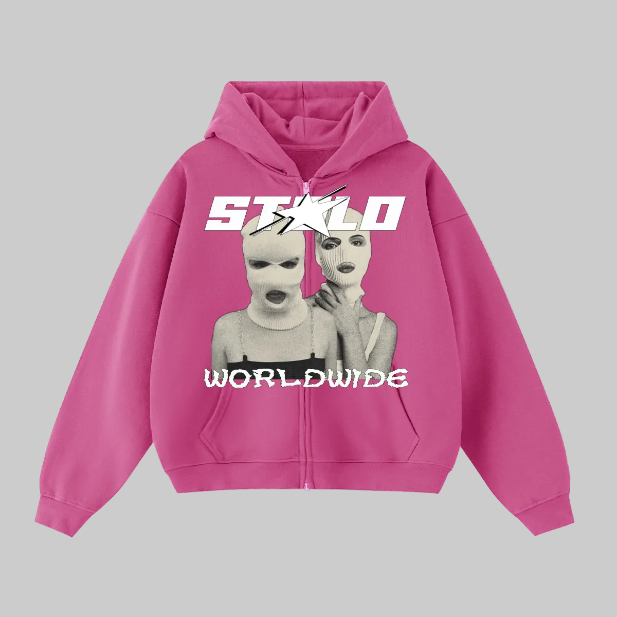 Stolo Clothing Co SKIED UP 2026 Heavyweight Cropped Double Zip-Up Hoodie (460GSM)