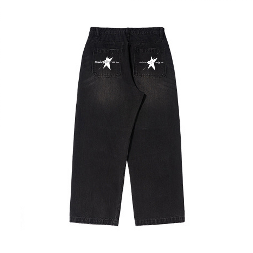 Stolo Clothing Co STARCHILD Premium Tailored Baggy Denim Jeans [BLACK & BLUE]
