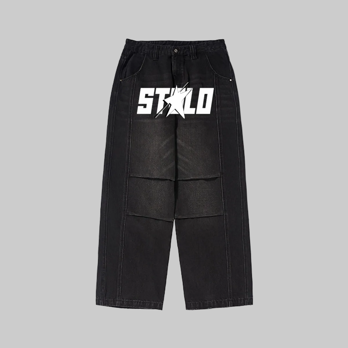 Stolo Clothing Co STARCHILD Premium Tailored Baggy Denim Jeans [BLACK & BLUE]