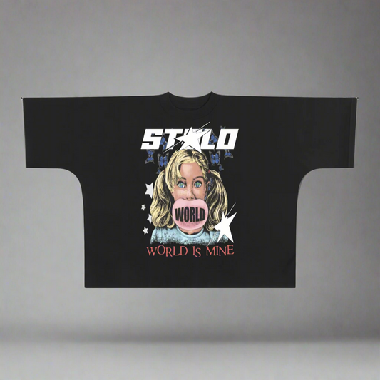 Stolo Clothing Co WORLD IS MINE Oversized Cropped Boxy Tee