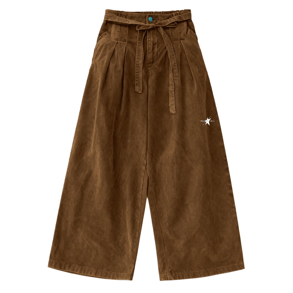 Stolo Clothing Co LOGO Unisex Baggy Brown Curve Blade Denim Jeans