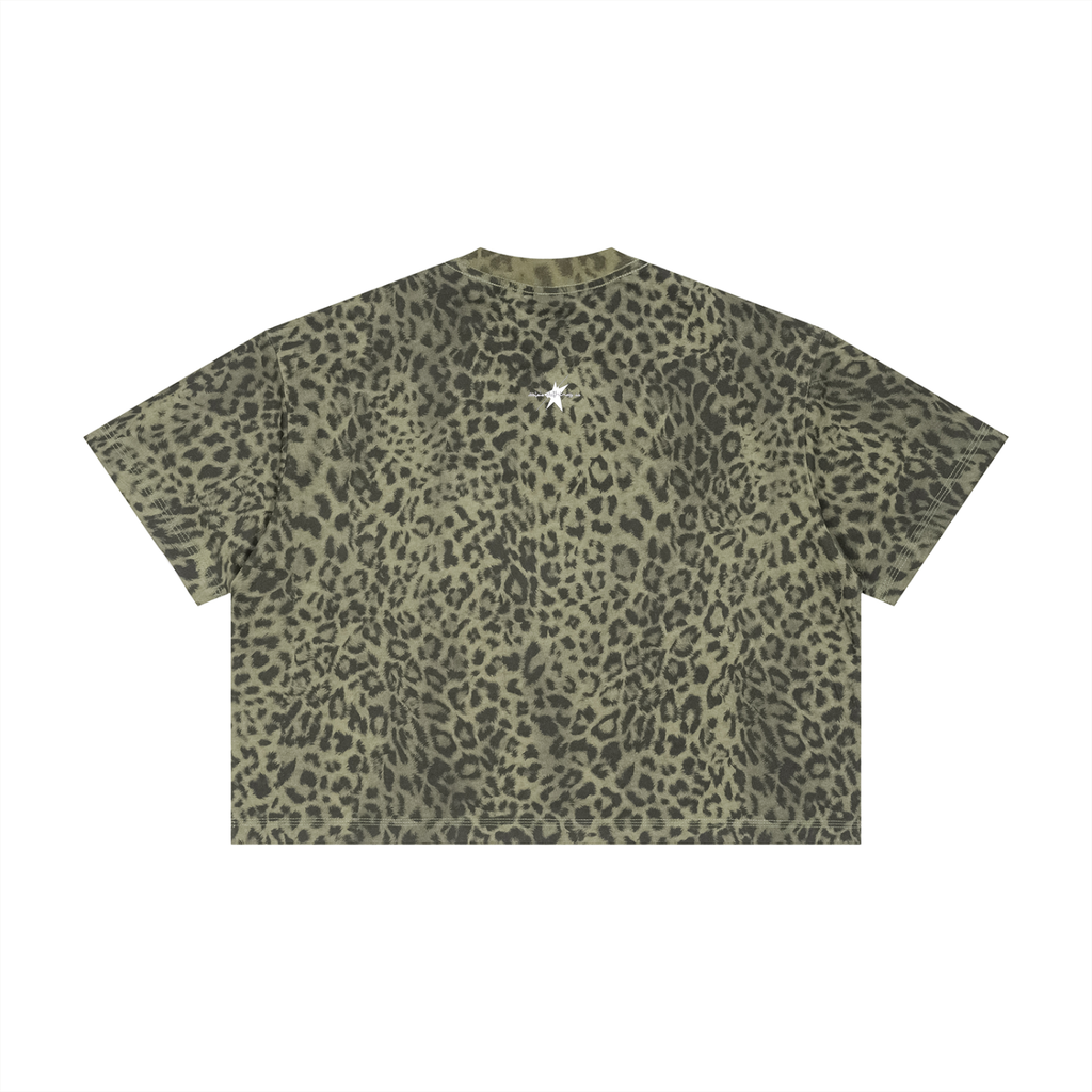Stolo Clothing Co PREYING NUN Leopard Print Boxy Tee