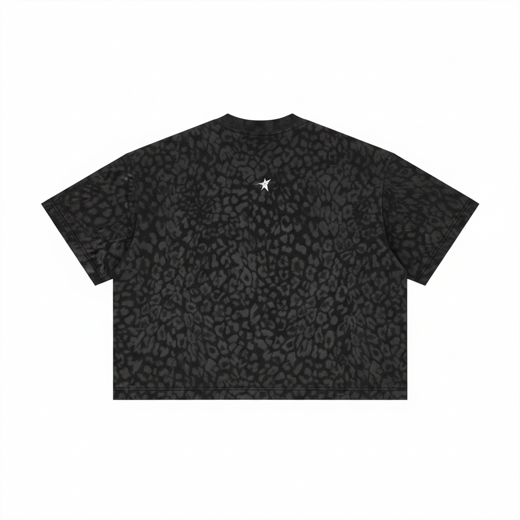 Stolo Clothing Co PREYING NUN Leopard Print Boxy Tee (240GSM)
