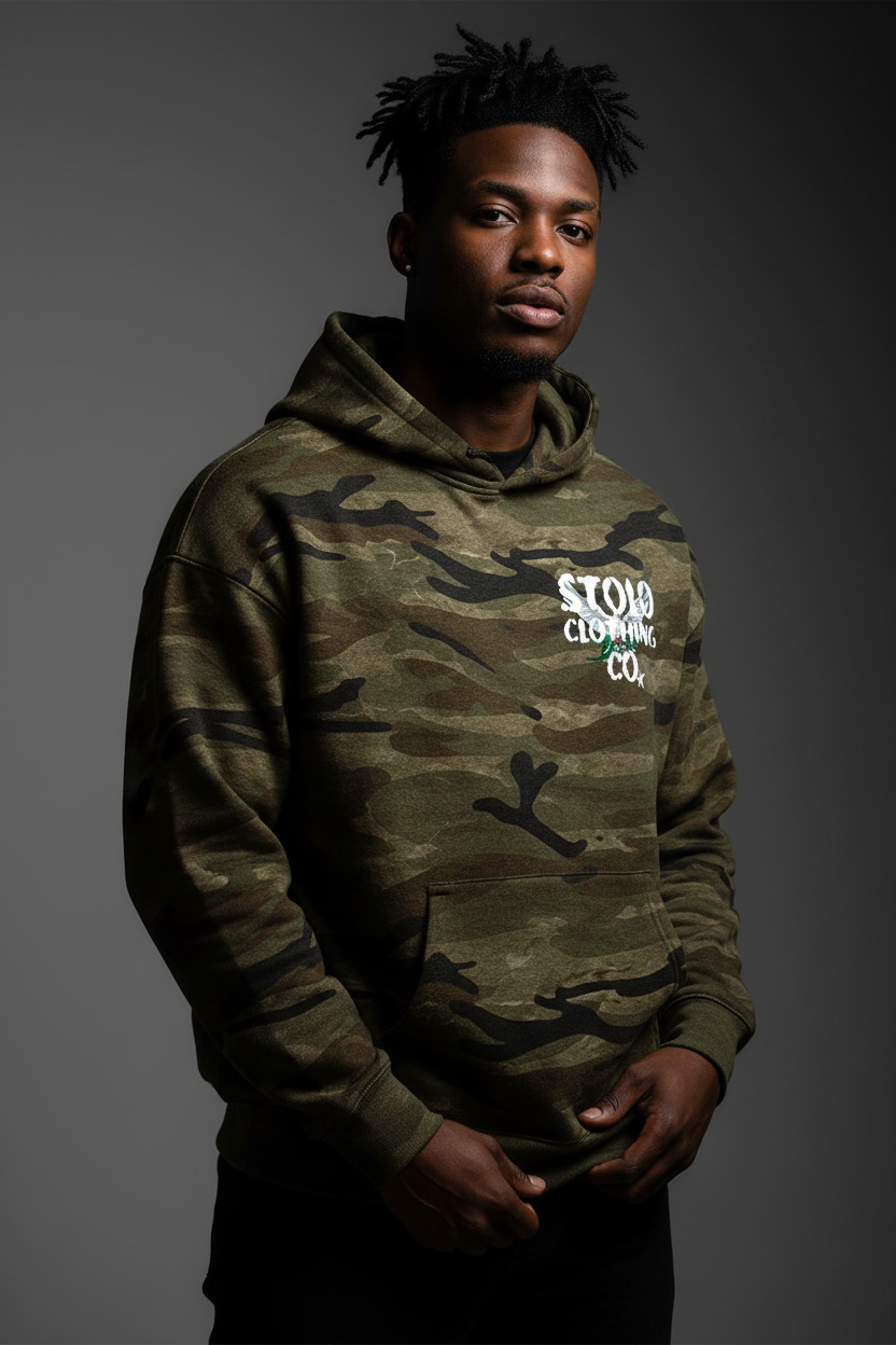 Stolo Clothing Co Birdies Heavyweight Camo Hoodie (400GSM)