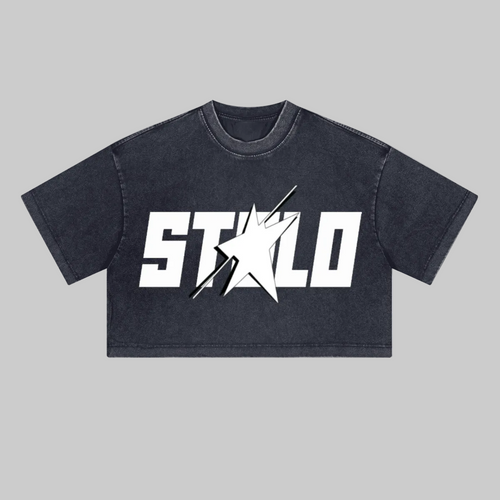 Stolo Clothing Co STARCHILD Washed Loose-Fit Heavyweight Cropped Tee (230 GSM)