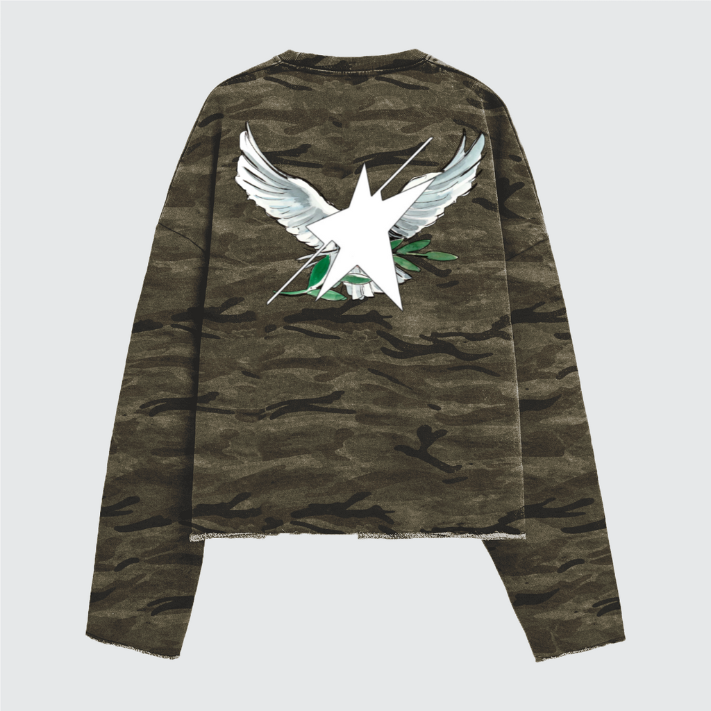 Stolo Clothing Co Birdies Camo Cropped Long Sleeve Tee (400GSM)
