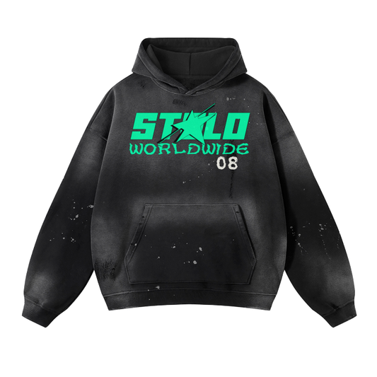 Stolo Clothing Co 08 Green Vintage Monkey Washed Fleece Hoodie