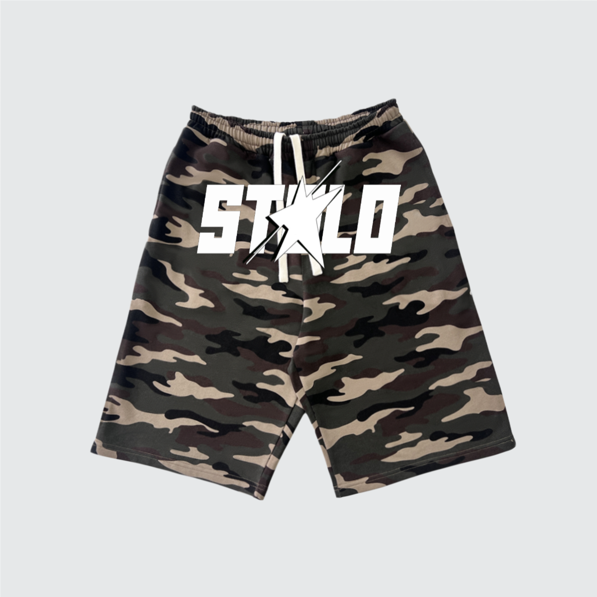 Stolo Clothing Co STARCHILD ARMY CAMO French Terry Heavyweight Shorts (420 GSM)