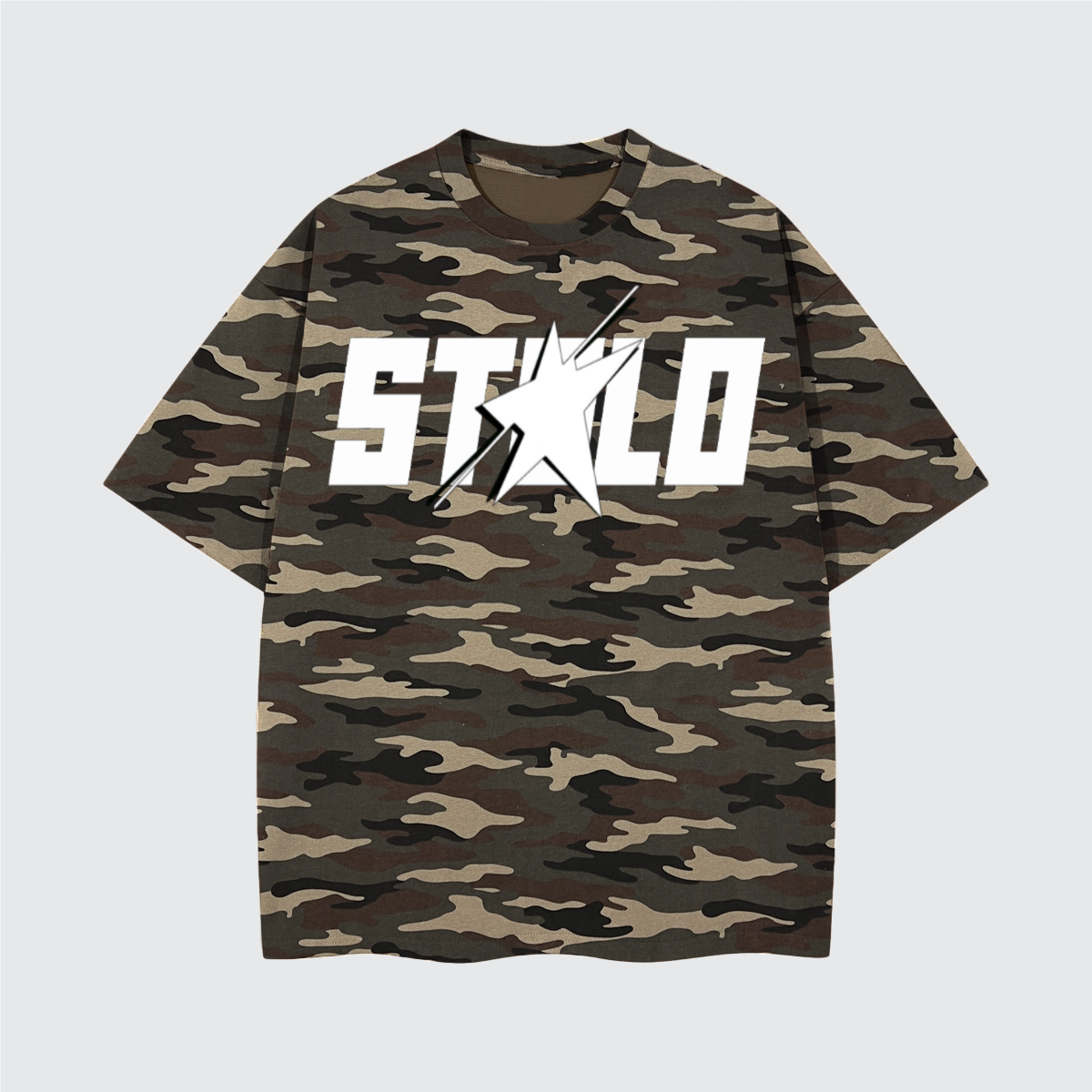 Stolo Clothing Co STARCHILD ARMY CAMO Heavyweight Cotton Oversized Tee (270 GSM)
