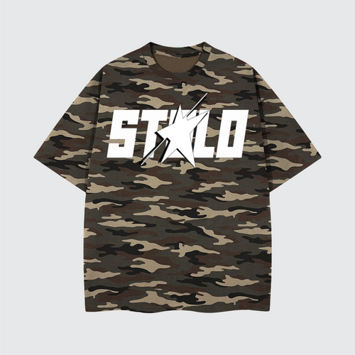 Stolo Clothing Co STARCHILD ARMY CAMO Heavyweight Cotton Oversized Tee (270 GSM)