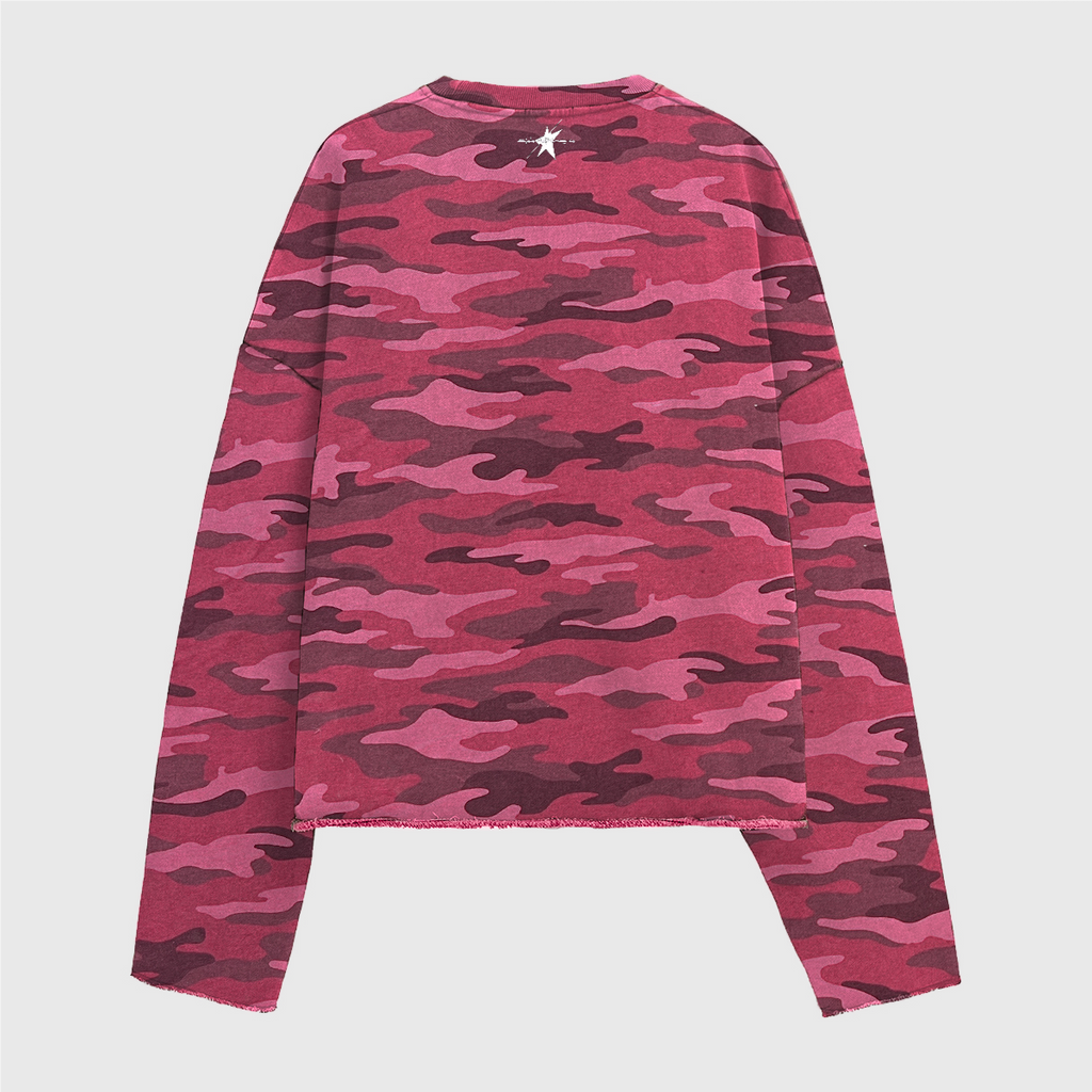 Stolo Clothing Co Starchild ROSE CAMO Cropped Heavyweight Crewneck Sweatshirt (420 GSM)