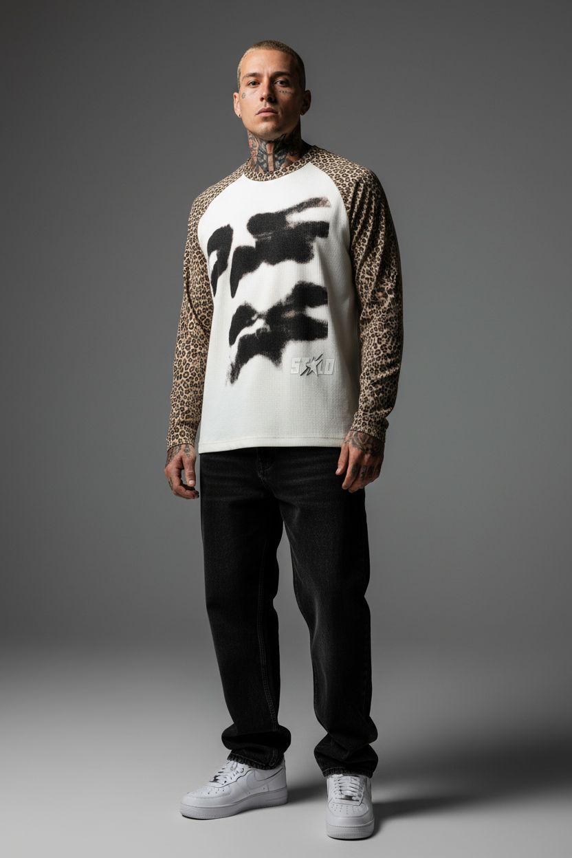 Stolo Clothing Co 2 FACED Leopard Sleeve Tee