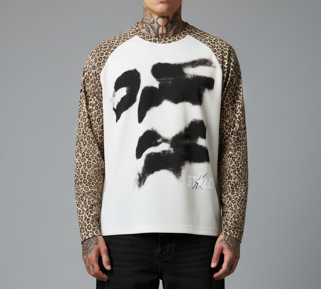 Stolo Clothing Co 2 FACED Leopard Sleeve Tee