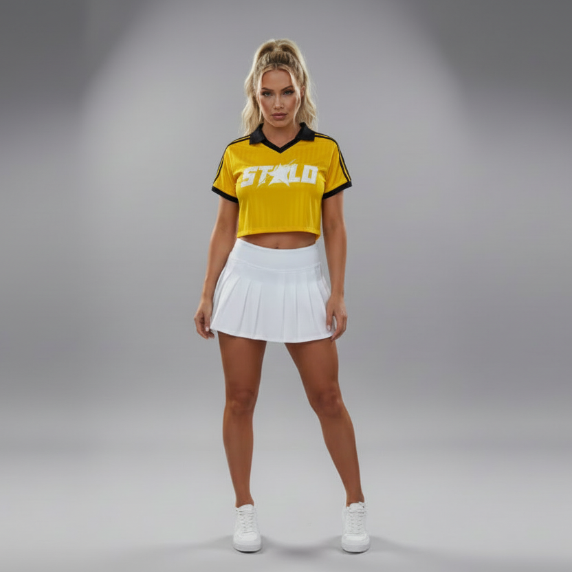 Stolo Clothing Co STARCHILD Striped Cropped Jersey Polo Tee