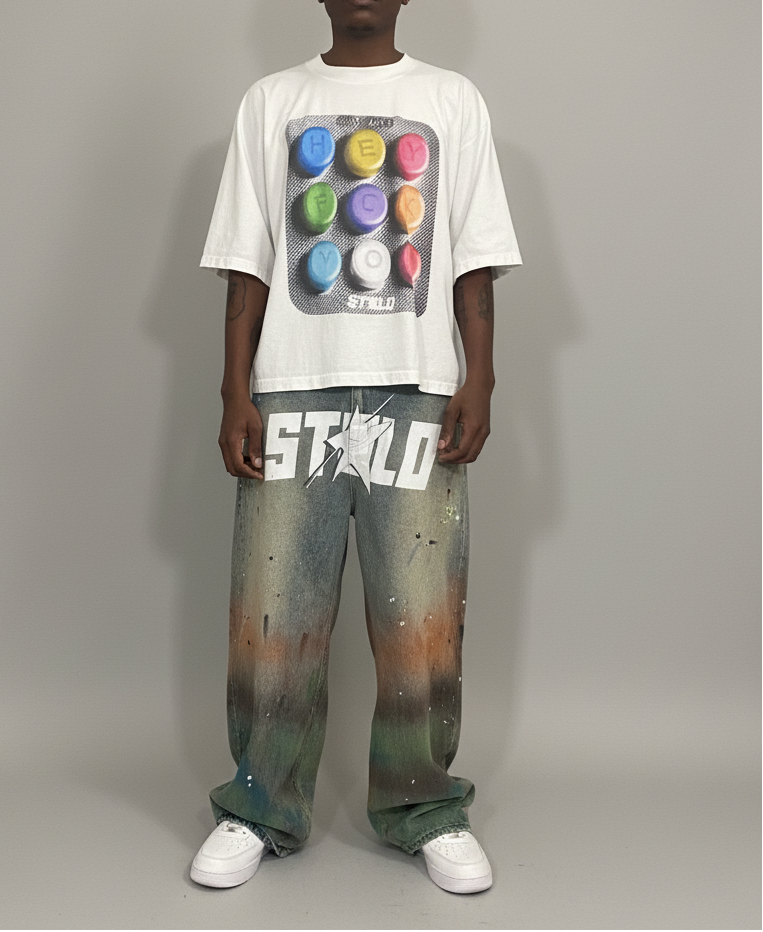 Stolo Clothing Co PAIN PILL Oversized Boxy Tee (300GSM)