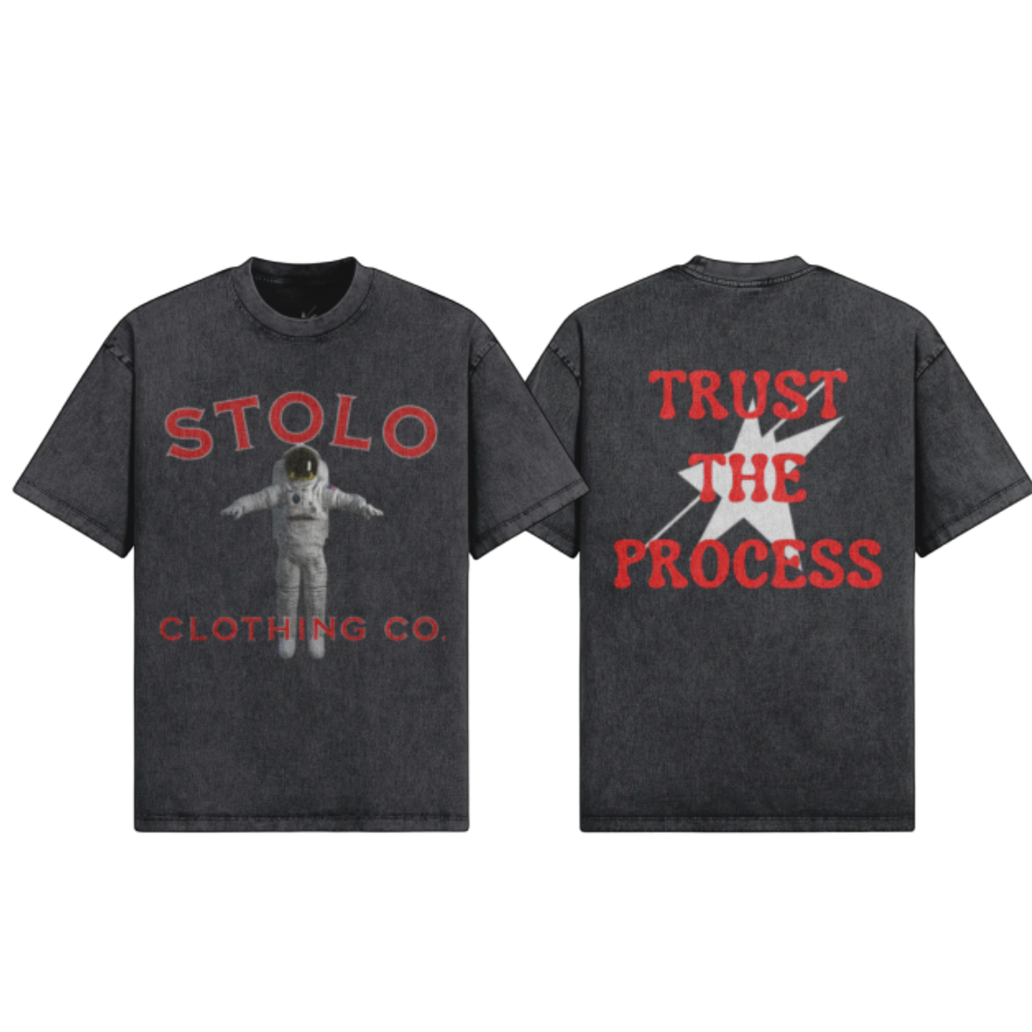 Stolo Clothing Co AstroKnot X Trust The Process Unisex Oversized Snow Wash Tee