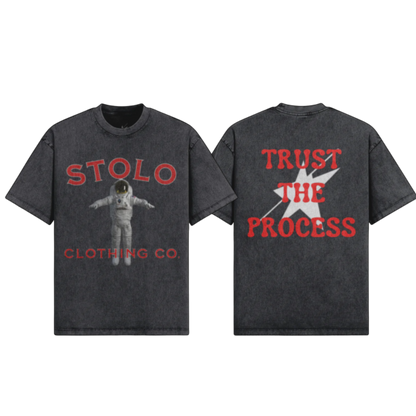 Stolo Clothing Co AstroKnot X Trust The Process Unisex Oversized Snow Wash Tee