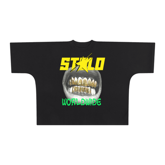 Stolo Clothing Co NOLA SMILE Oversized Boxy Tee [ GREEN & YELLOW ]