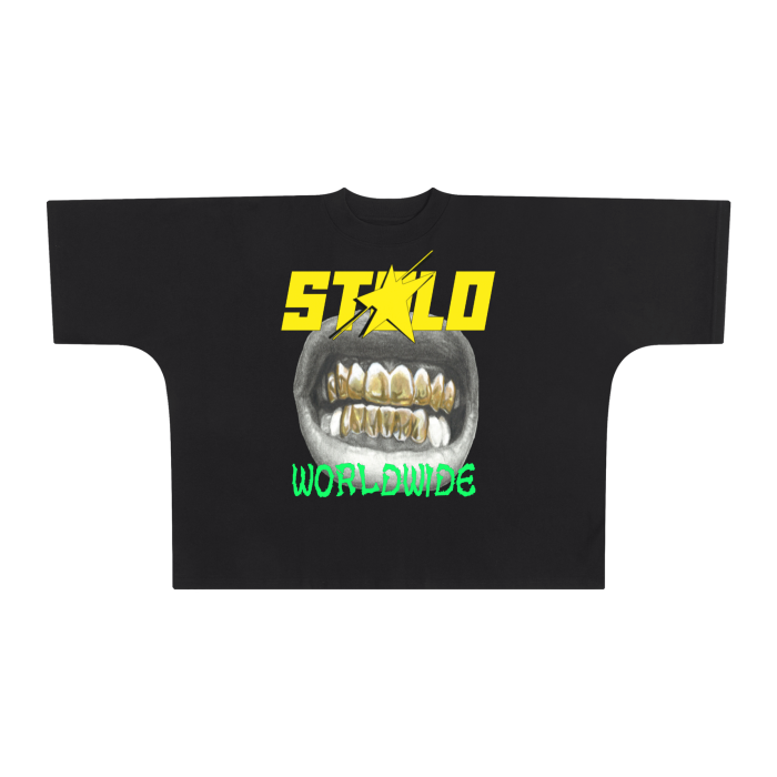 Stolo Clothing Co NOLA SMILE Oversized Boxy Tee [ GREEN & YELLOW ]