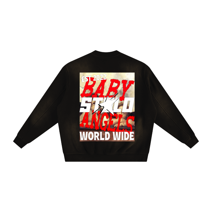 Stolo Clothing Co BABY ANGELS Sun faded Fleeced Sweatshirt