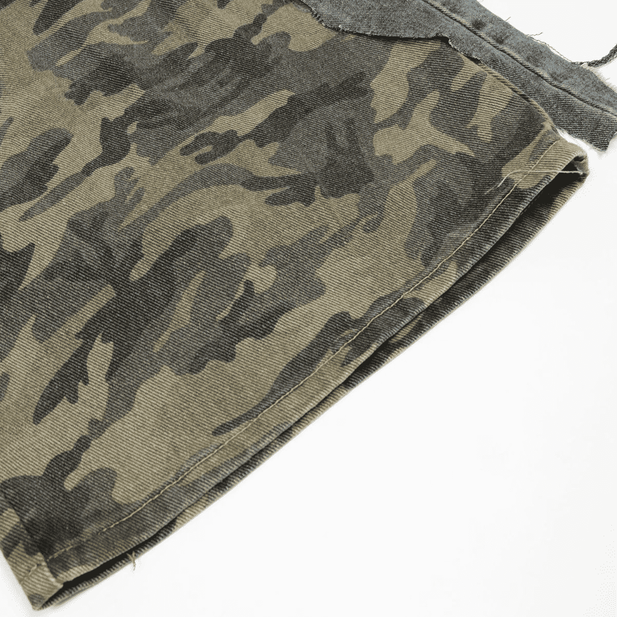 Stolo Clothing Co STARCHILD Unisex Half Camouflage Half Frayed Denim Shorts (JORTS)