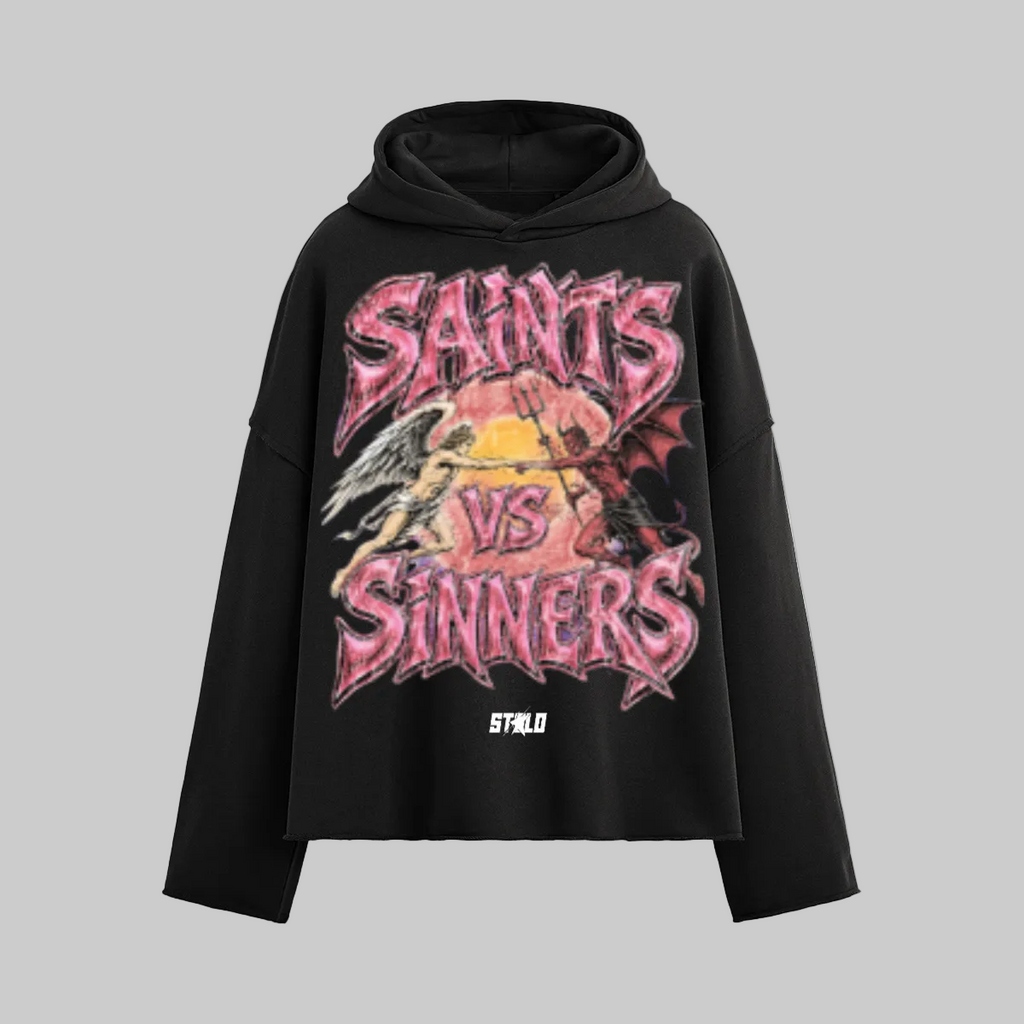 Stolo Clothing Co SAINTS VS SINNERS Oversized Boxy Hoodie (460GSM)
