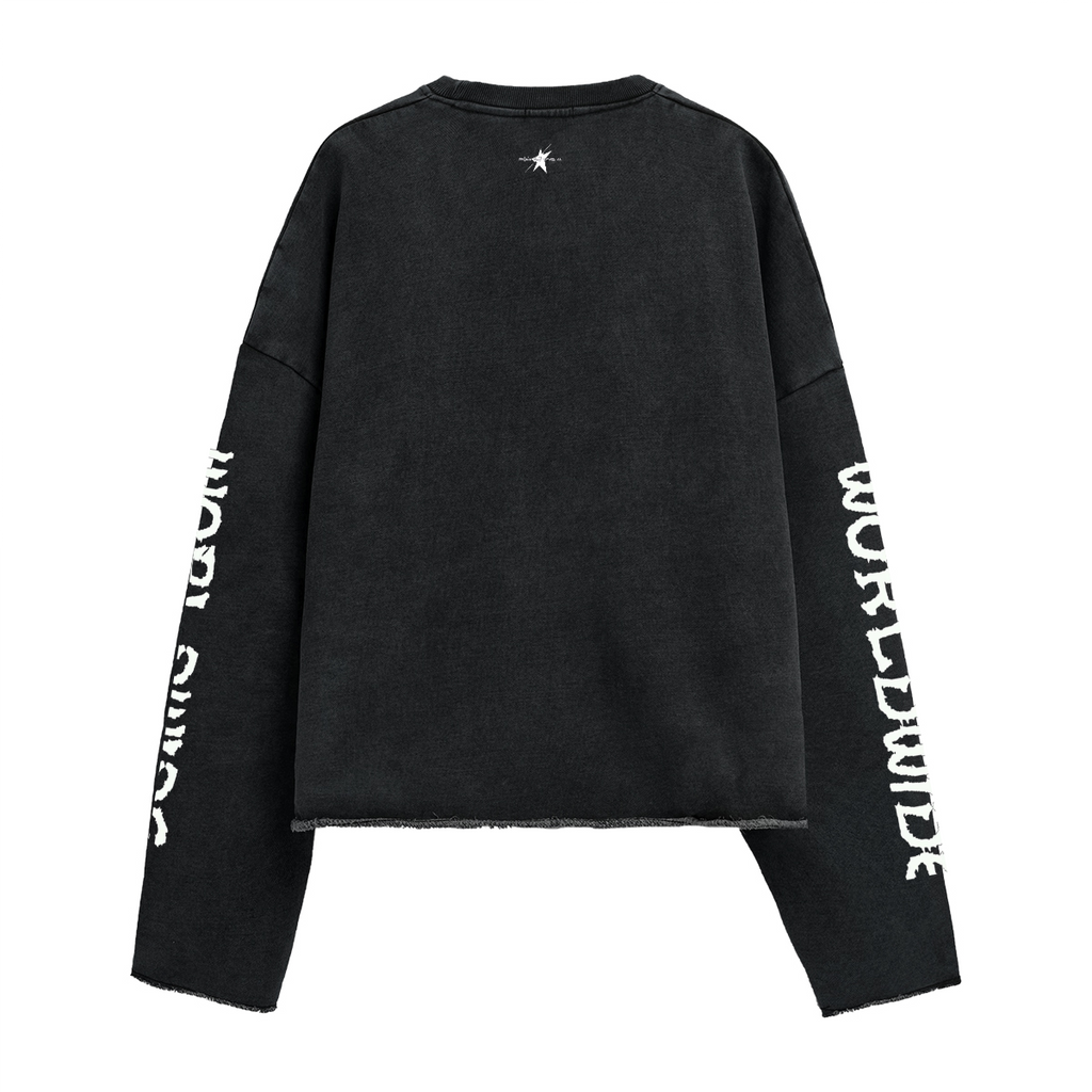 Stolo Clothing Co Saints VS Sinners Washed Cropped Sweatshirt (440GSM)