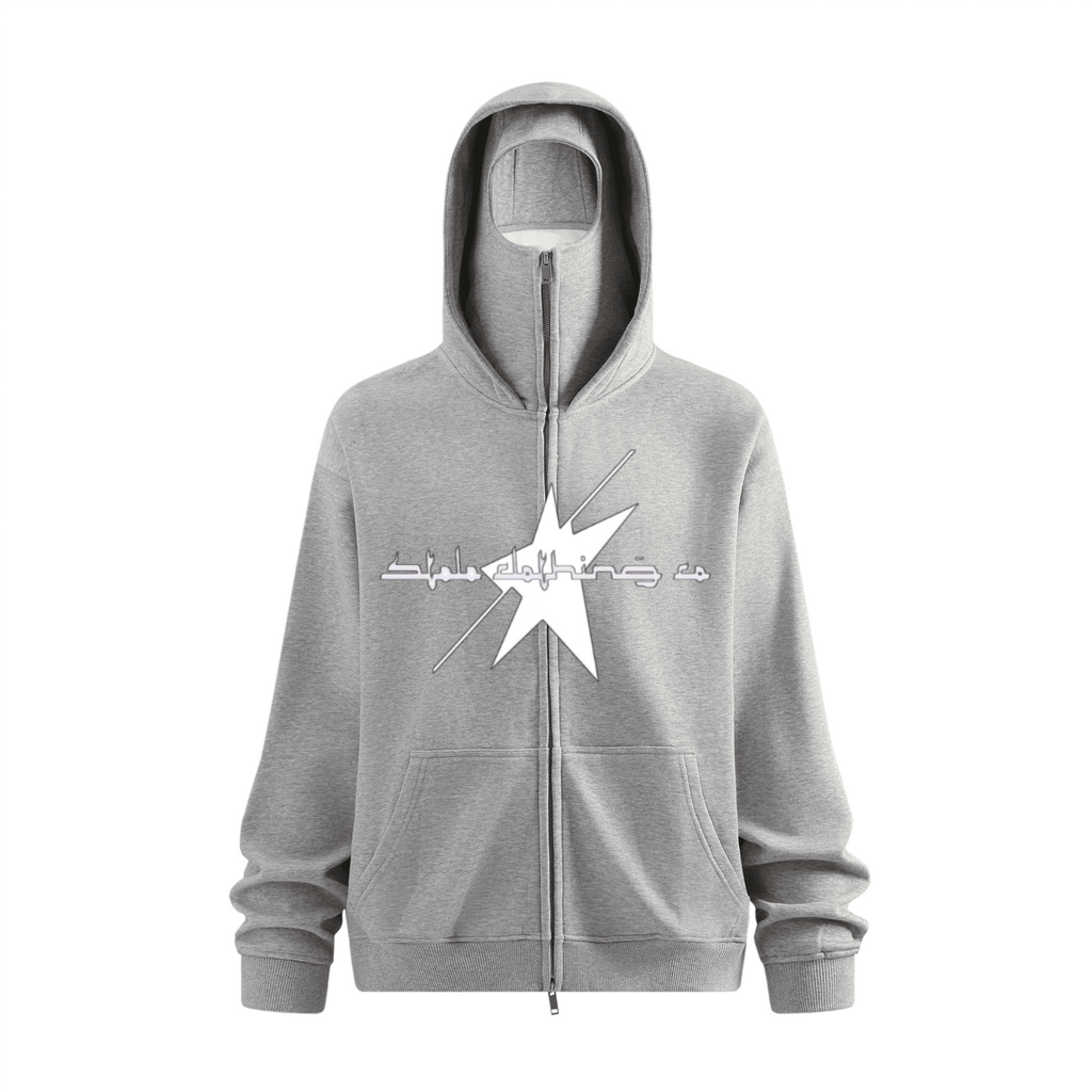 Stolo Clothing Co MASK ON Logo Heavyweight Masked Double Zip Hoodie（340GSM）