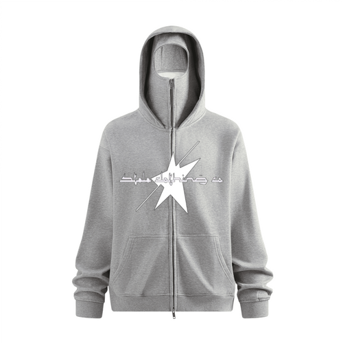 Stolo Clothing Co MASK ON Logo Heavyweight Masked Double Zip Hoodie（340GSM）