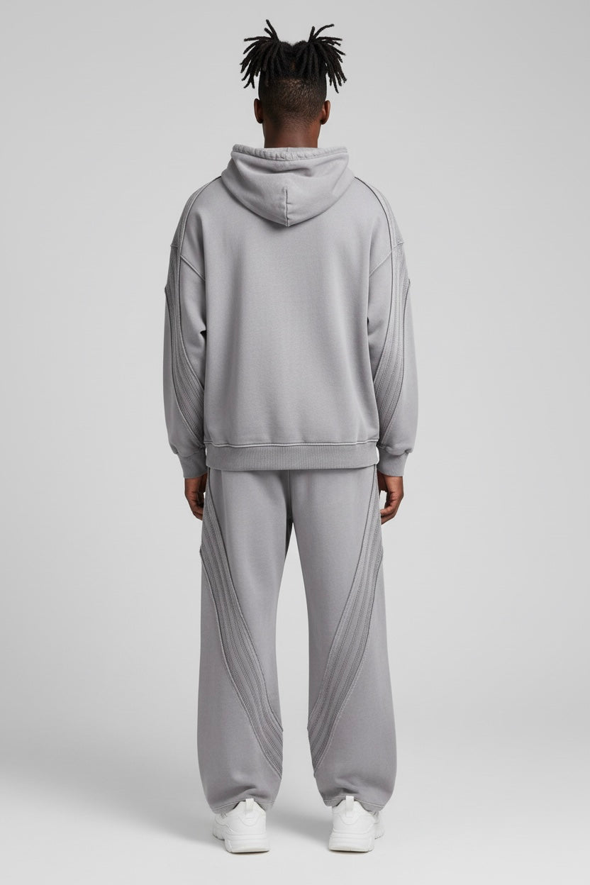 Stolo Clothing Co PROJECT O8 Snow Washed Tape Raw Edge Zip Hoodie