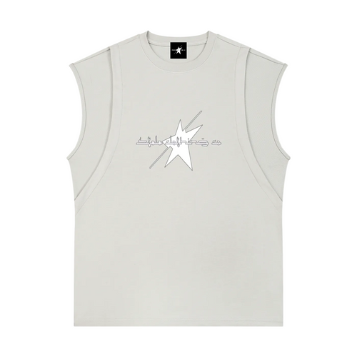 Stolo Clothing Co LOGO Spliced Panel Sleeveless Muscle Tee