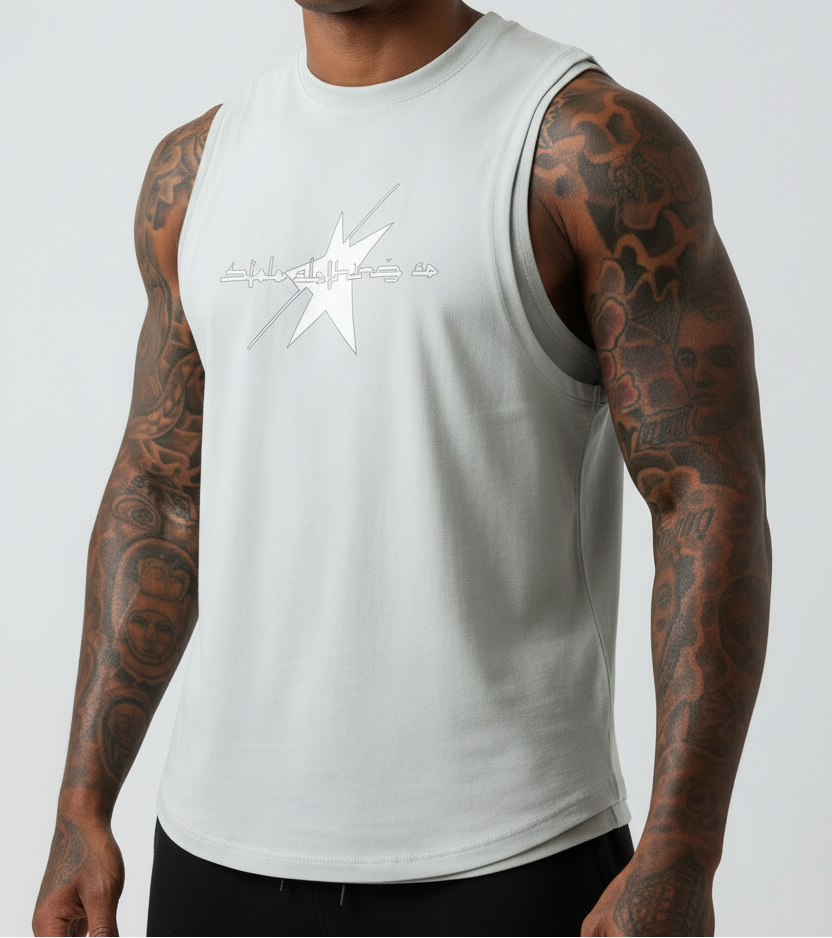 Stolo Clothing Co LOGO Spliced Panel Sleeveless Muscle Tee