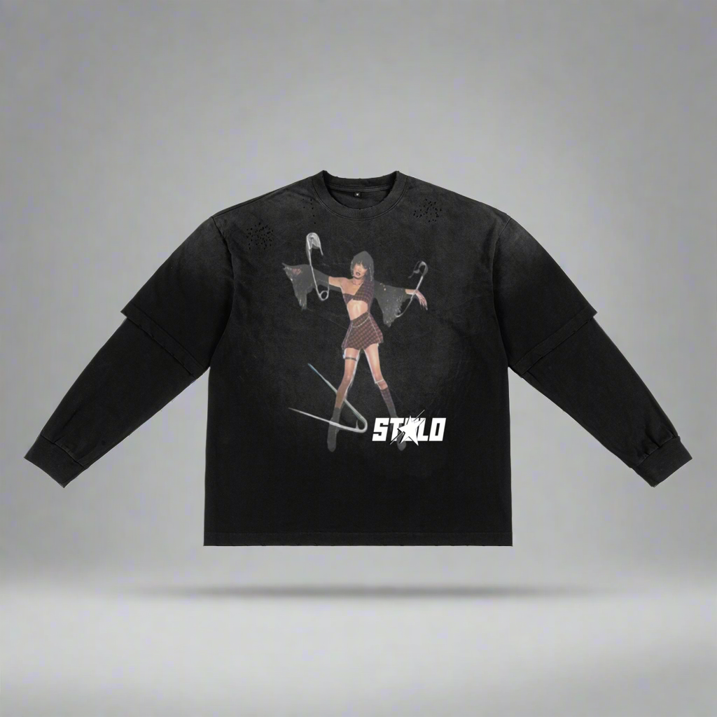 Stolo Clothing Co PAIN PIN Sunfaded Hand-Frayed Two-Piece Tee