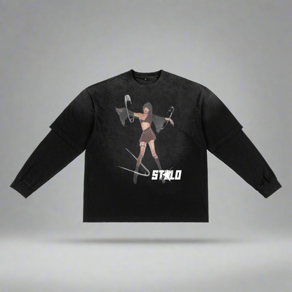 Stolo Clothing Co PAIN PIN Sunfaded Hand-Frayed Two-Piece Tee