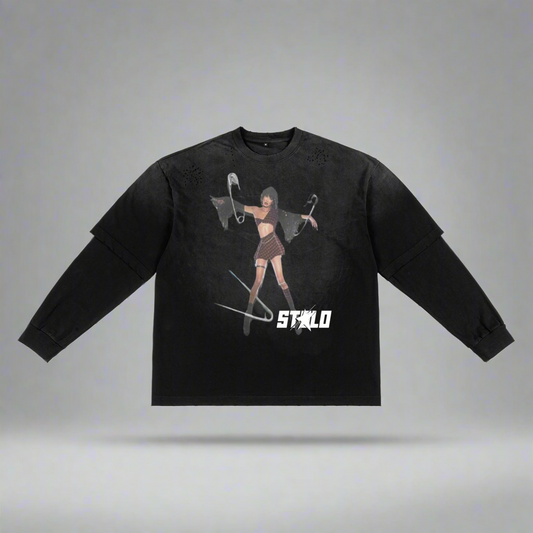 Stolo Clothing Co PAIN PIN Sunfaded Hand-Frayed Two-Piece Tee