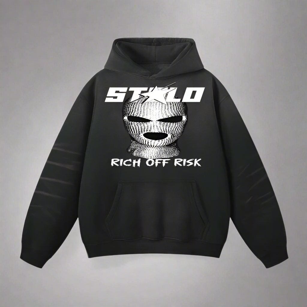 Stolo Clothing Co Rich Off Risk Monkey Washed Dyed Fleece Hoodie