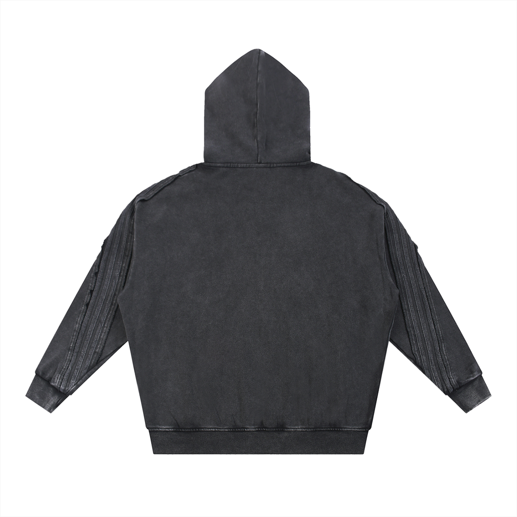 Stolo Clothing Co PROJECT O8 Snow Washed Tape Raw Edge Zip Hoodie