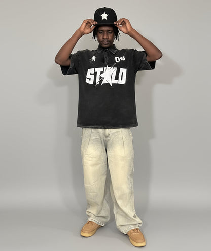 Stolo Clothing Co STARCHILD 08 Heavyweight Snow-Washed Polo Tee