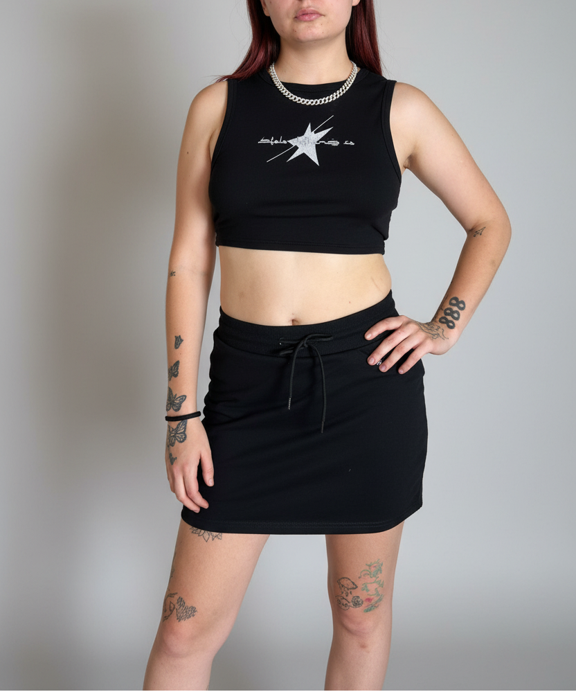 Stolo Clothing Co STARCHILD Back Print Hip Huggin Drawstring Skirt