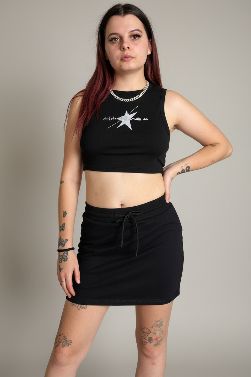 Stolo Clothing Co LOGO Fitted Cropped Tank Top Tee