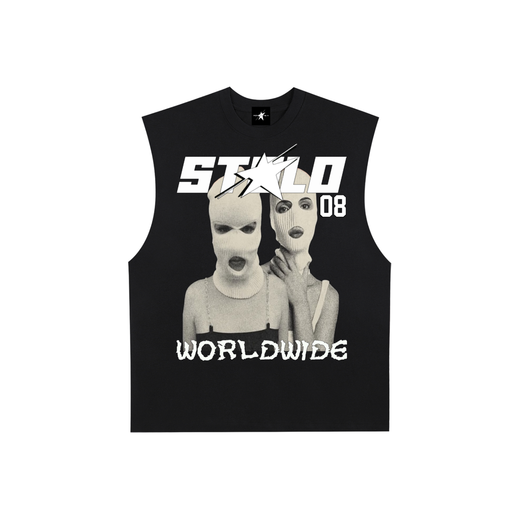 Stolo Clothing Co SKIED UP 2026 Raw Edge Cotton Tank Top Tee