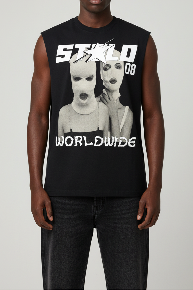 Stolo Clothing Co SKIED UP 2026 Raw Edge Cotton Tank Top Tee