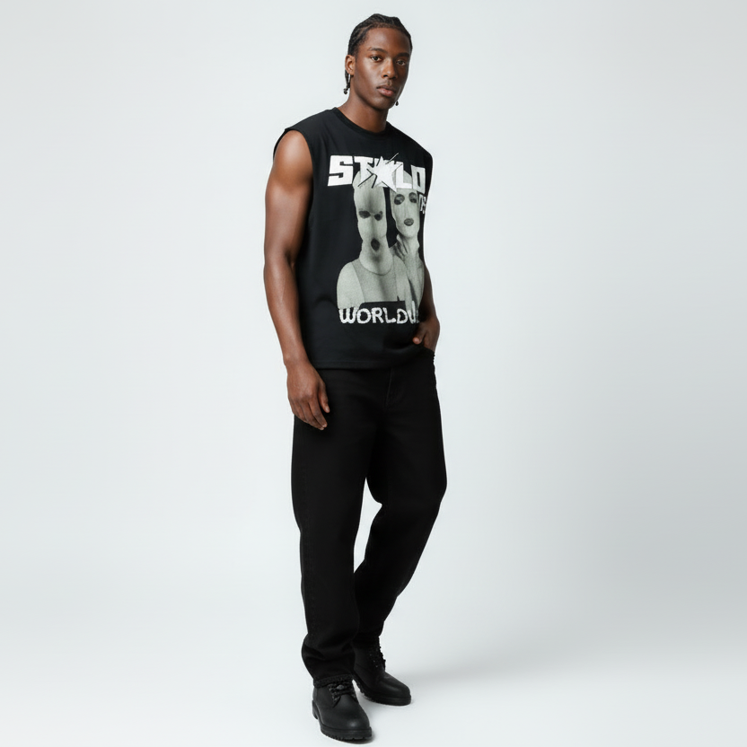 Stolo Clothing Co SKIED UP 2026 Raw Edge Cotton Tank Top Tee